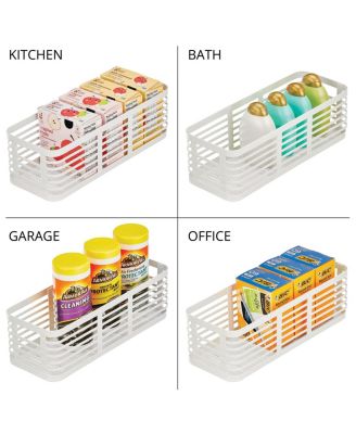 Metal Pantry Basket with Handles - Set of 2 - Matte White