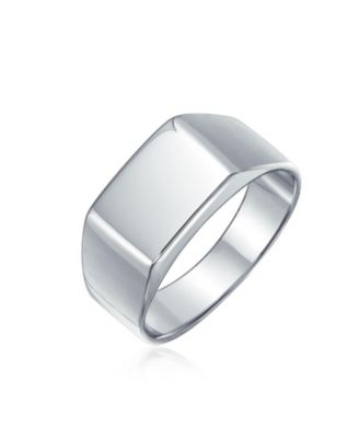 Simple Rectangle Initial Monogram Signet Ring  .925 Sterling Silver