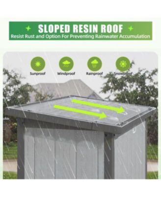 Tall Resin Outdoor Storage Cabinet Waterproof with Adjustable Shelves, Vertical Plastic Storage Shed