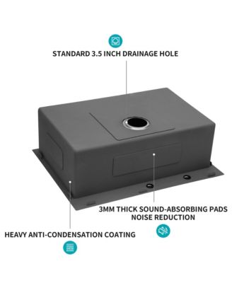 33x22x10inch 16 Gauge T304 Stainless Steel Drop In Topmount Single Bowl Kitchen Sink with Complete Accessories