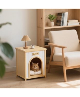 Cat House for Small Cats & Dogs in Light Yellow