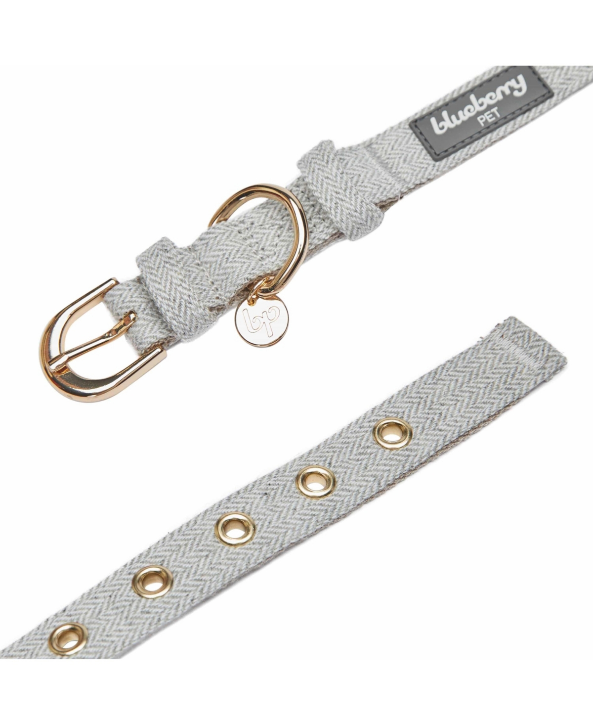 Blueberry Pet Textured Tweed Dog Collar With Detachable Bowtie Accessory