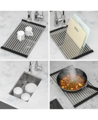 12x18x8 Inch Undermount Stainless Steel Kitchen Sink 16 Gauge T304 Single Bowl With Dish Grid Drain Assembly Drying Rack