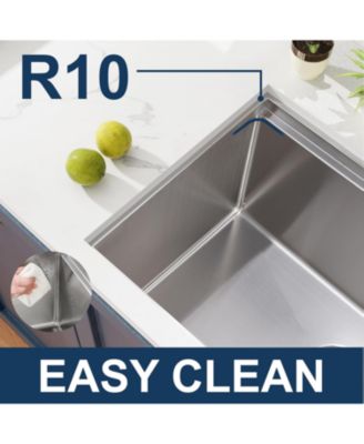 33x19inch Undermount Workstation Sink 10 Inch Deep Stainless Steel Single Bowl with Accessories