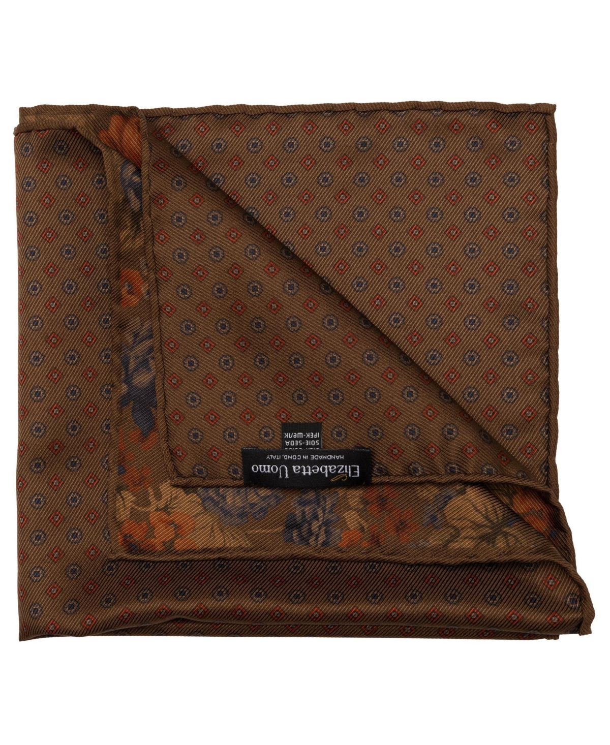 Elizabetta Men's Vico - Double Sided Silk Pocket Square for Men
