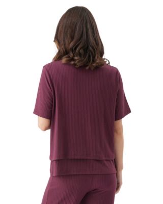 Maternity Ripe Mike Rib Nursing Top Maroon