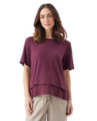 Maternity Ripe Mike Rib Nursing Top Maroon