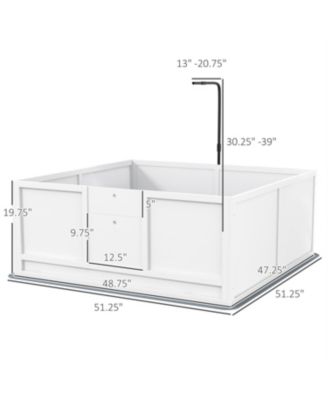 48.8 in. W Spacious Whelping Box for Dogs in White