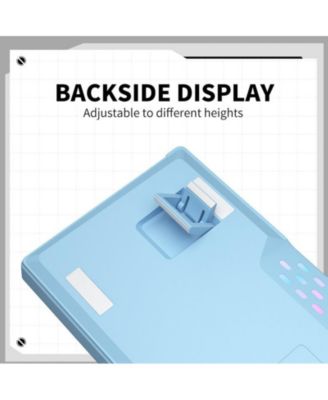 63-Key Wired Mechanical Keyboard, Blue Switch, Hot-Swappable, Rainbow Backlit – Compact Gray/Beige for Gaming & Work.