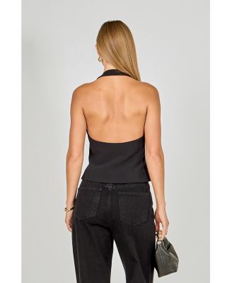 Women's Halter Neck Open Back A-Line Vest