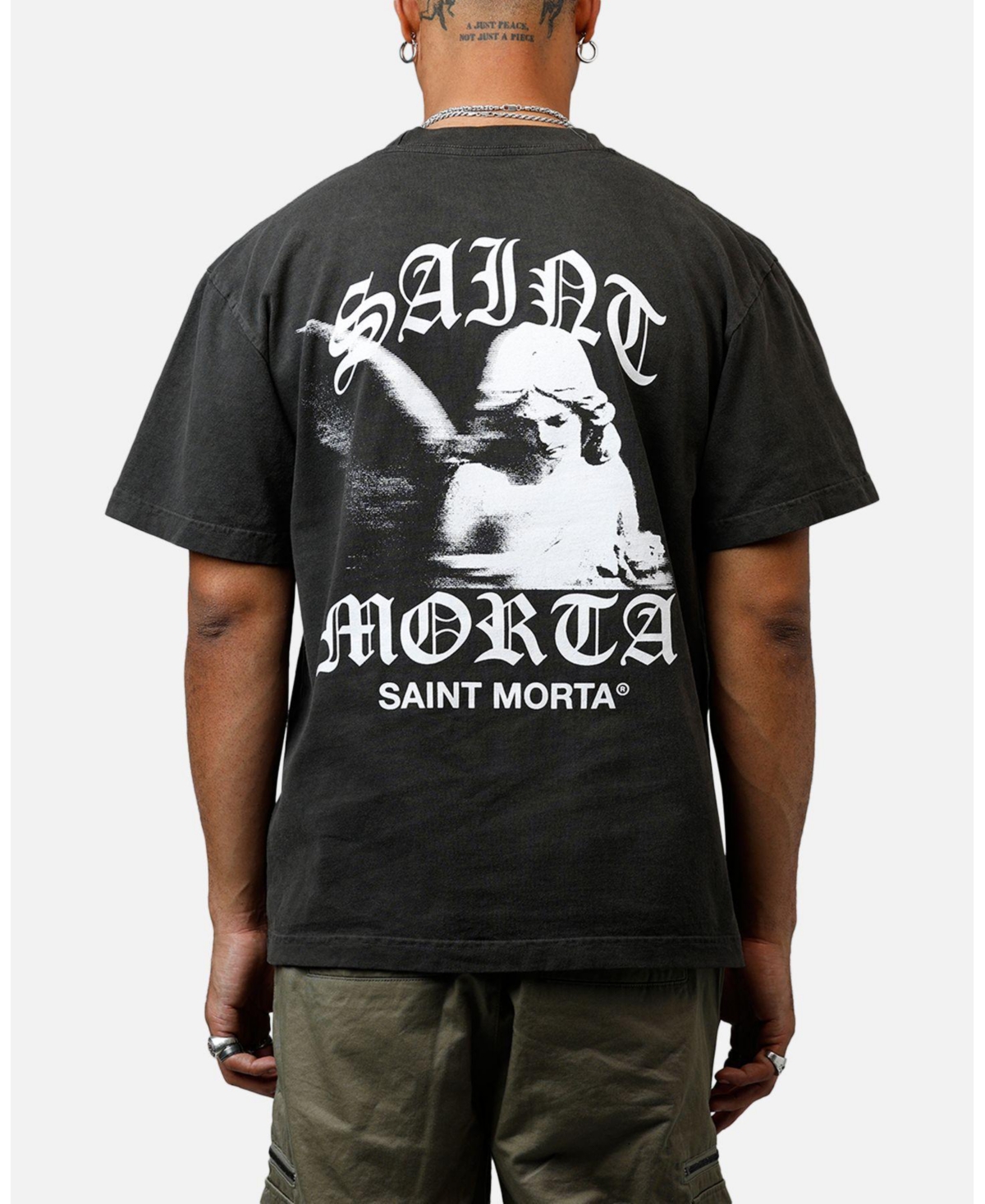 Saint Morta Men's Maiden Boxy T-Shirt Black Wash