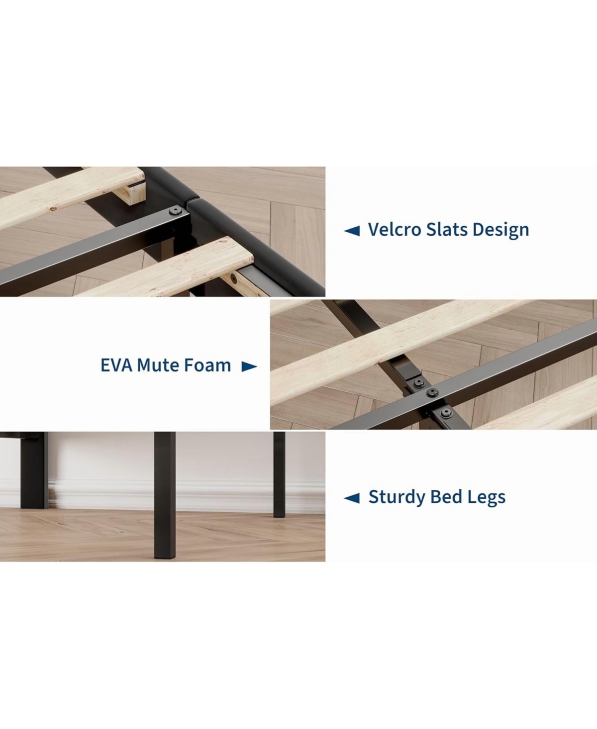 gaomon Easy Assembly Queen Bed Frame Upholstered Platform Bed Space Saving, for Living Room, Guest Room