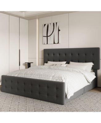 Easy Assembly King Size Bed Frame Space Saving, for Living Room, Guest Room