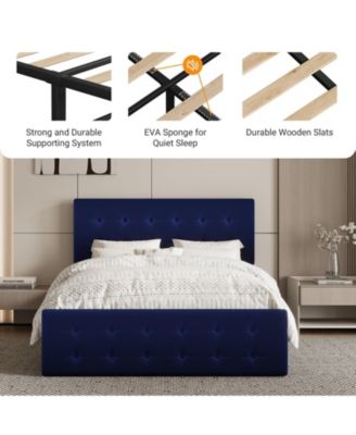 Easy Assembly Queen Size Bed Frame Space Saving, for Living Room, Guest Room