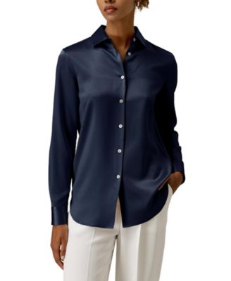 Women's Spread Collar Silk Shirt