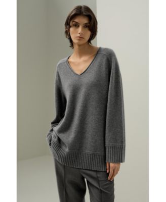 Women's Oversized V-Neck Cashmere Sweater