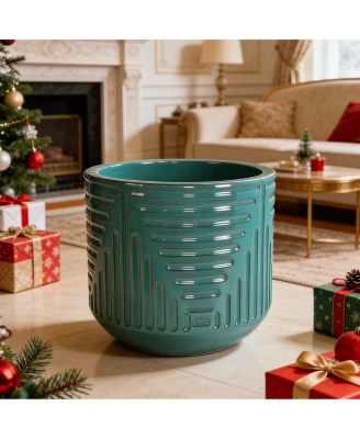 Handmade Ceramic Planter Pot for Monstera & Fiddle Leaf Fig,16 Inch Breathable Indoor/Outdoor Plant Pot with Textured Design