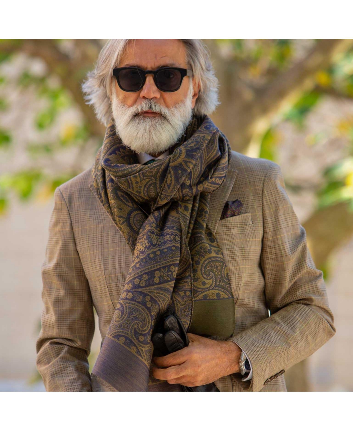 Elizabetta Men's Leone - Wool Silk Scarf for Men