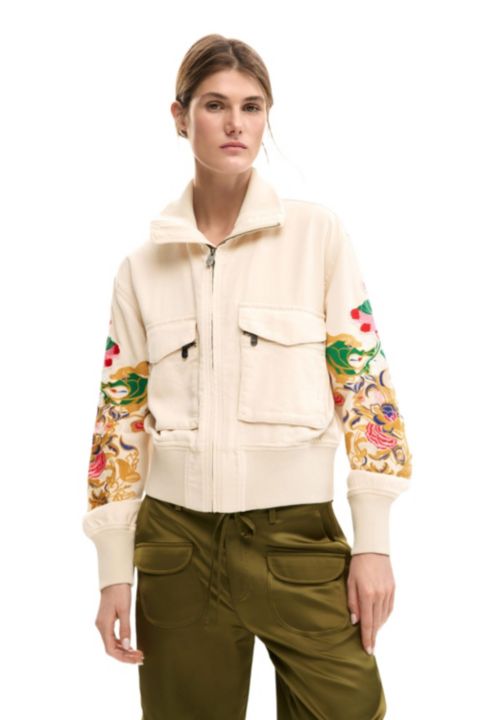 Женские куртки Desigual Patch jacket with flowers