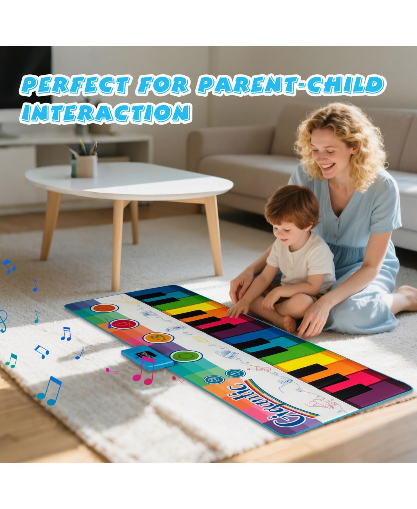 Детская игрушка Slickblue Musical Interactive Floor Piano Dance Mat, Ages 3-7, цвет: Белый / Разноцветный — фото 5