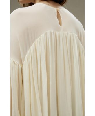 Women's Sheer-Shoulder Ruffle