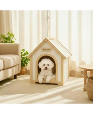 Cat House Indoor Shelter  for Small Cats & Dogs in Light Yellow