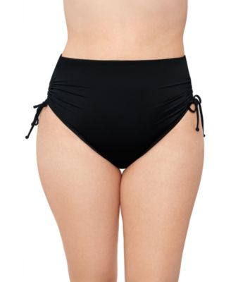 Women's Smoothing Cinch Adjustable High-Waist Swimsuit Bikini Bottoms