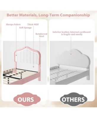 Easy Assembly Full Size LED Upholstered Bed Frame Space Saving, for Living Room, Guest Room