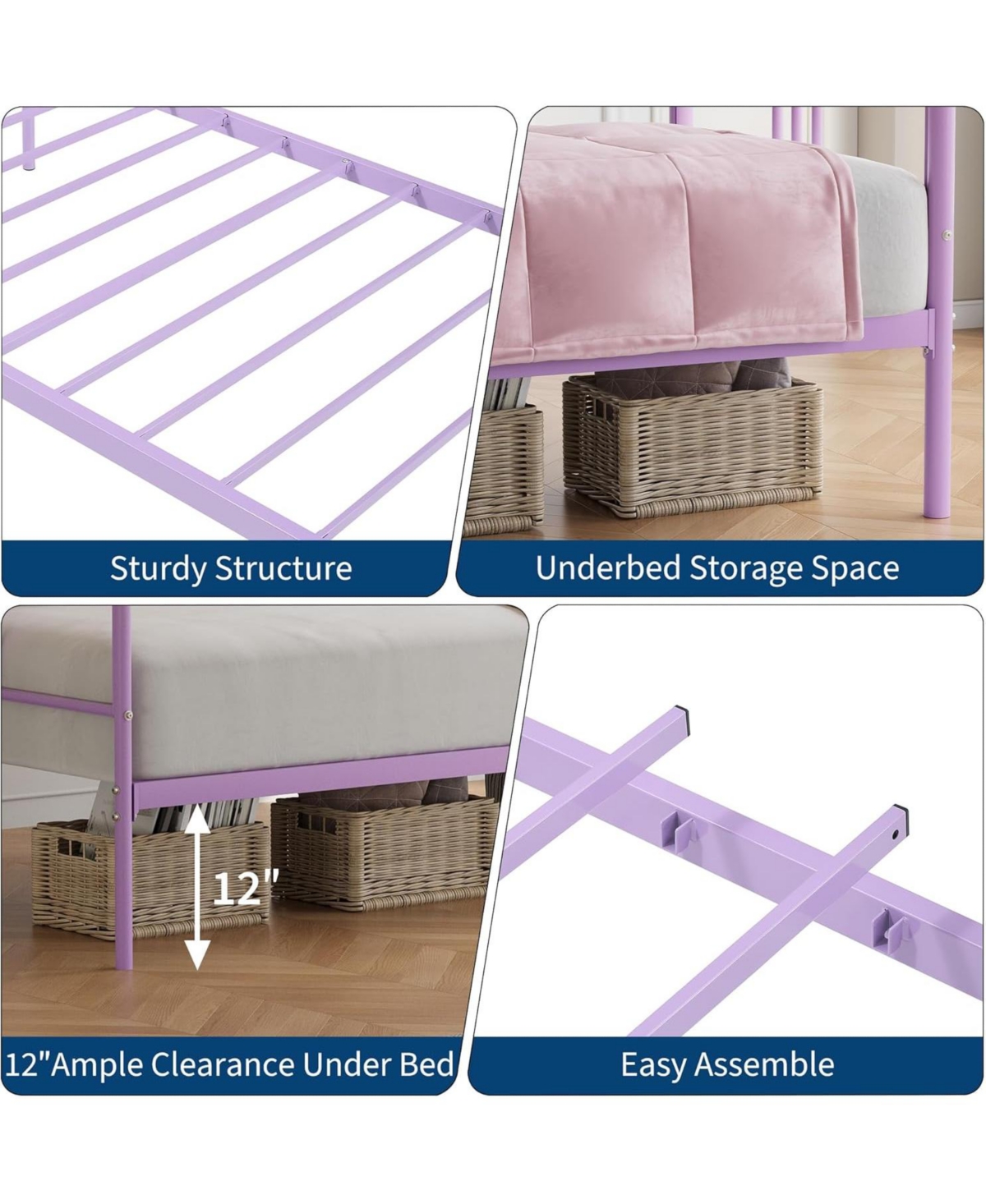 gaomon Daybed, Sturdy Metal Day Bed with Steel Slat Support, Arched Headboard Sofa Bed for Living Room