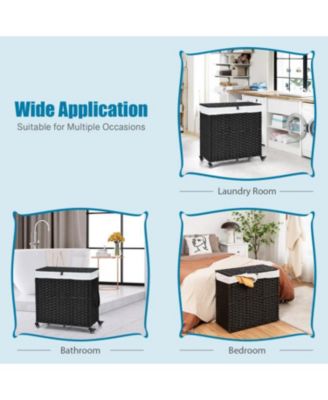 Rolling Laundry Hamper with Wheels and Lid for Easy Transport and Storage