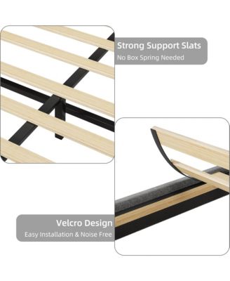 Queen Size Upholstered Platform Bed Frame Space Saving, for Living Room, Guest Room