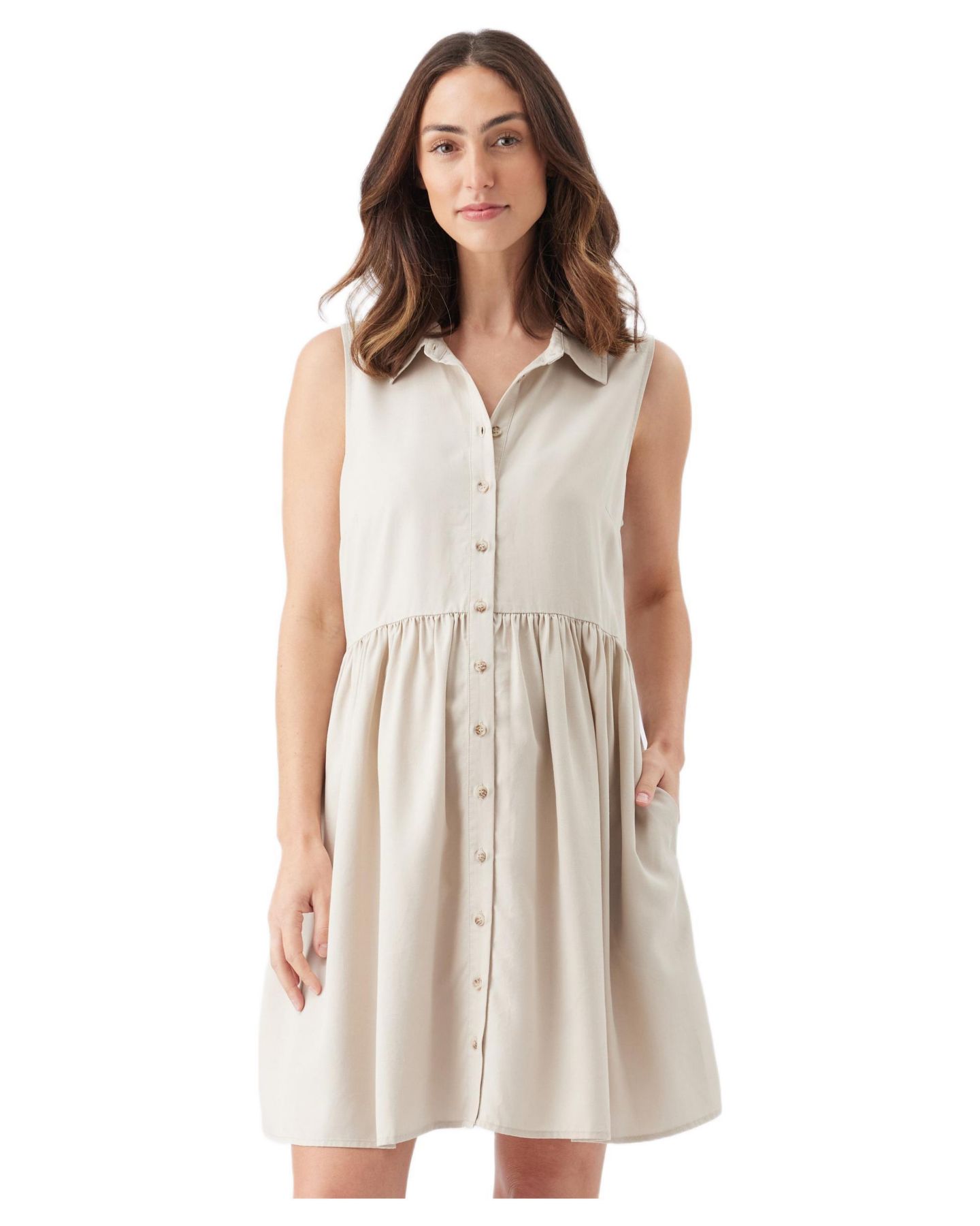 Женское платье Ripe Maternity Ripe Chloe Tencel Dress Sand, цвет: Песочный — фото 3