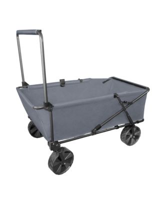 Jumbo Folding Portable Wagon with Terrain Wheels, Grey