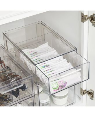 Stackable Pull-Out Sliding Storage Drawer - Set of 2 - Clear