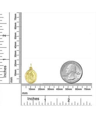 14K Gold Religious Medal Saint Christopher Pendant Necklace Saint of Travel Safety No Chain