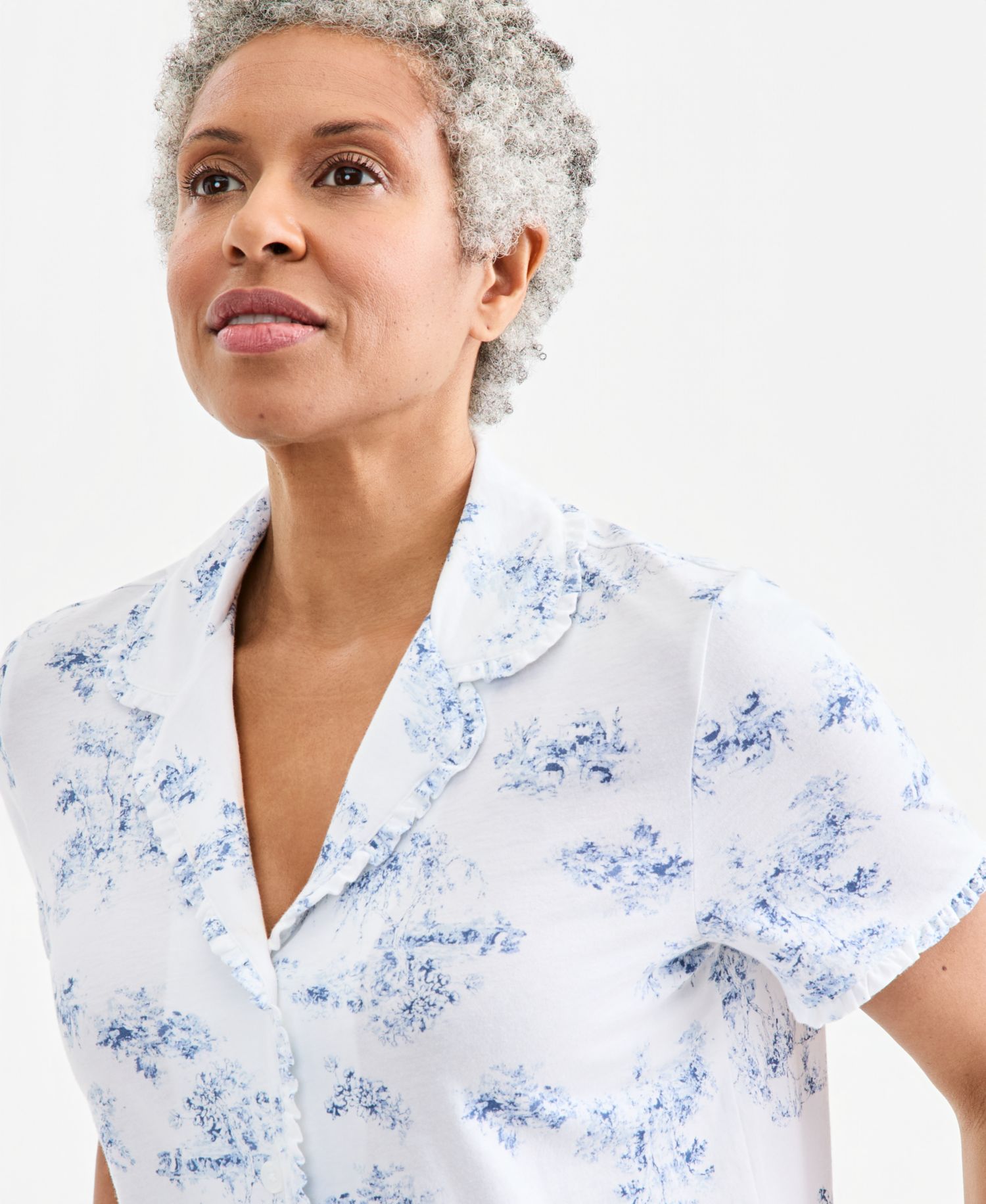 Women's Cotton Printed Short-Sleeve Pajama Set