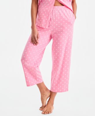 Women's 2-Pc. Cotton Printed Cropped Pajamas Set