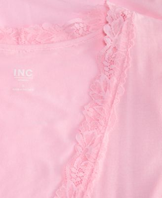 Women's Lace-Trim Knit Robe