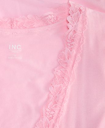 Women's Lace-Trim Knit Robe