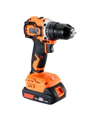 Cordless Drill Driver Kit, 1/2" Metal Chuck, Brushless Motor, Dual-Speed Variable, Battery & Charger, Tool Box Included