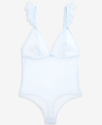 Women's Dot Mesh Flutter Bodysuit