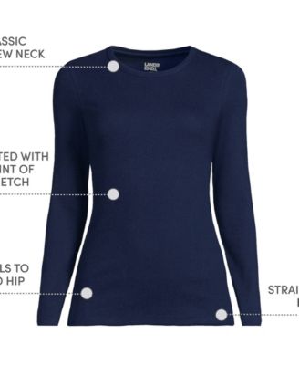 Women's Plus Size Long Sleeve Micro Rib T-Shirt