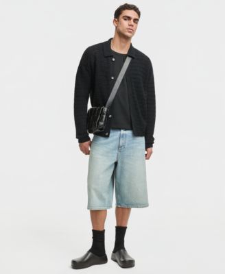 Men's Relaxed-Fit Elio Long-Sleeve Polo Sweater