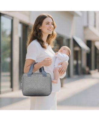 Wearable Breast Pump Bag with Ice Pack, Fits M5/M6, Storage for Pump Accessories & Breastmilk, Portable Carrying Case, Grey