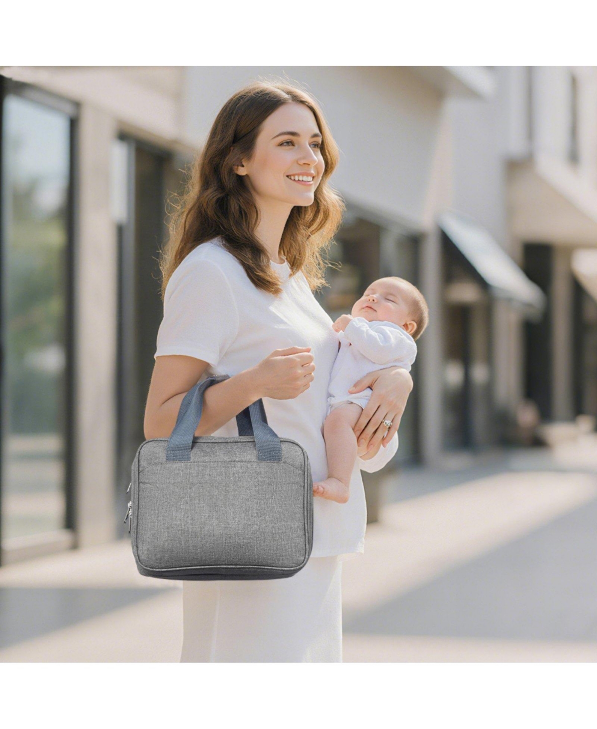 Mecale Wearable Breast Pump Bag with Ice Pack, Fits M5/M6, Storage for Pump Accessories & Breastmilk, Portable Carrying Case, Grey