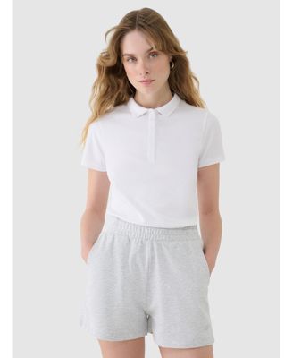 Women's slim polo shirt - white