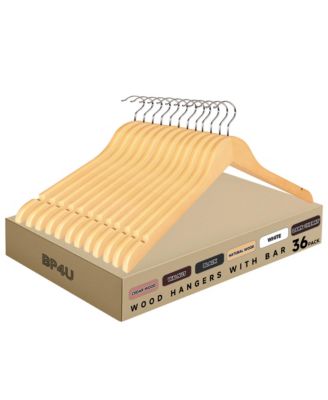 Premium Wooden Clothes Hangers, Solid Wood Coat Shirt Top Hangers for Jackets, Shirts, Dresses, Blouse, Overcoat, Tank top
