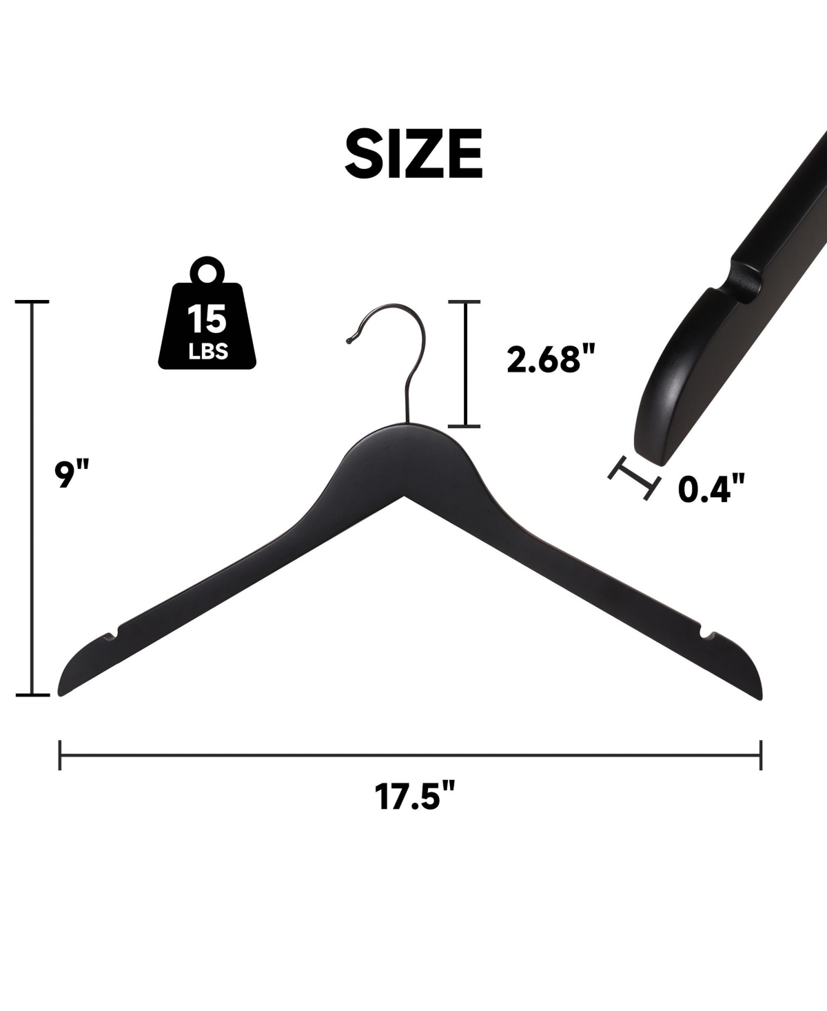 BP4U Premium Wooden Clothes Hangers, Solid Wood Coat Shirt top Hangers for Jackets, Shirts, Dresses, Blouse, Overcoat