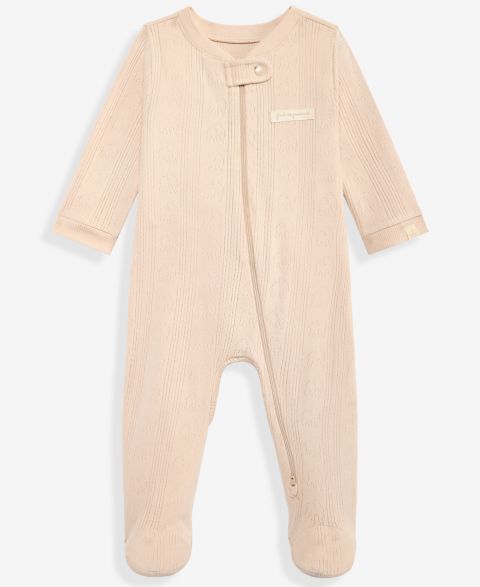 Комбинезон First Impressions Pointelle Cotton 2-Way Zip Coveralls для мальчиков-малышей, цвет: Какао сливочный