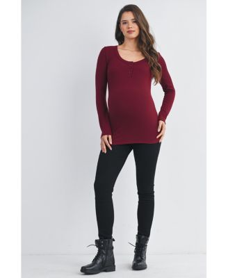 Maternity Henley Long Sleeve Nursing Top